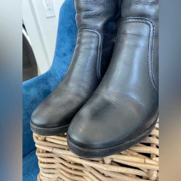 TORY BURCH Sullivan Knee High Black Leather Boots | Size 7 M | - Picture 13 of 15